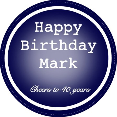 Happy Birthday Blue Circle Wine Label