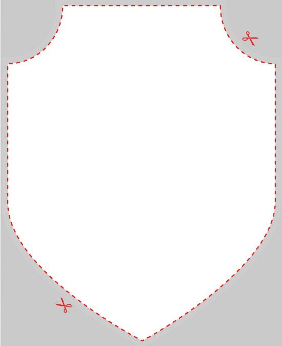 Blank Shield Badge Shaped Label