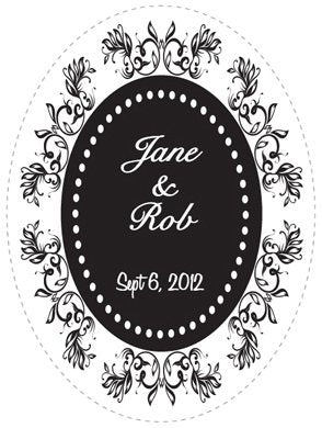 Classic Fleur Oval Wine Label