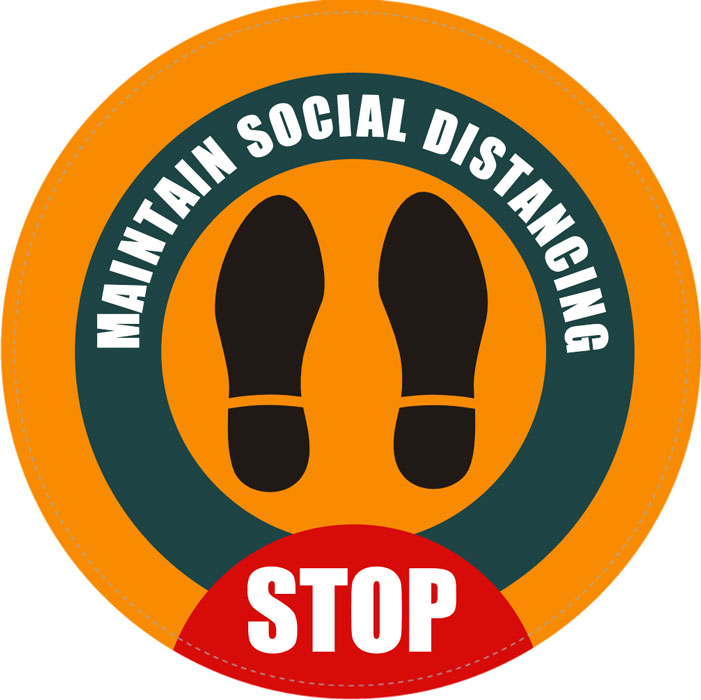 Social Distancing Stop Floor Sign