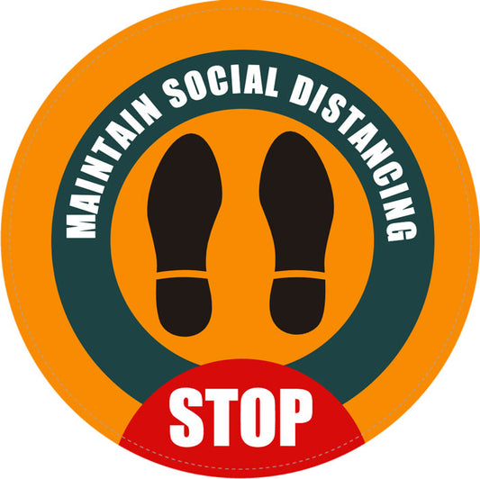 Social Distancing Stop Floor Sign