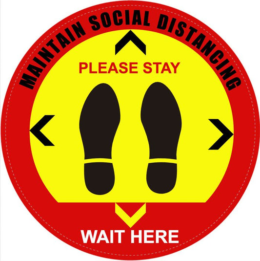 Social Distancing Warning Floor Sign
