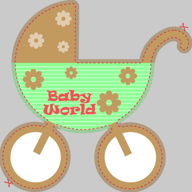 Baby Carriage Shaped Label
