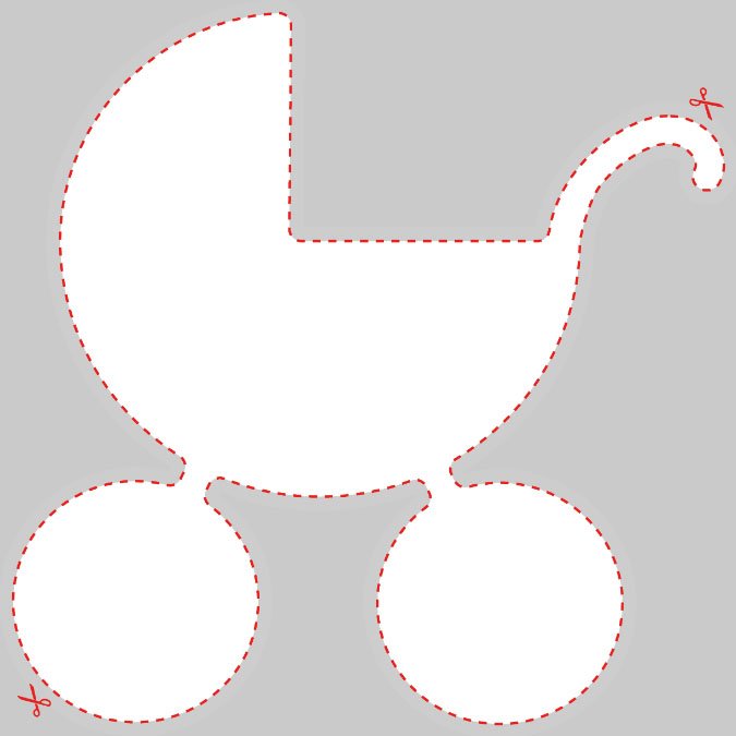Blank Baby Carriage Shaped Label
