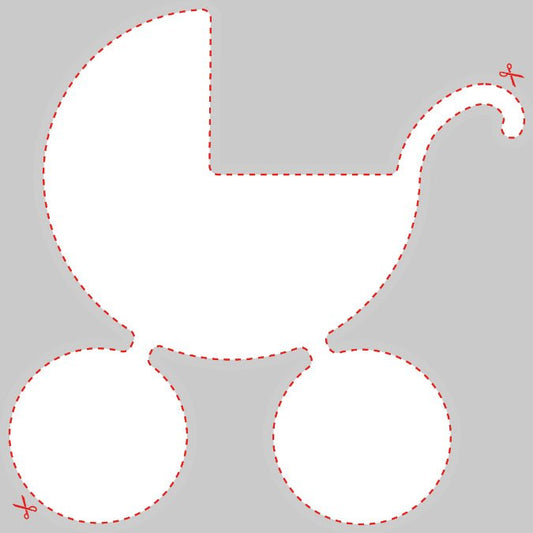 Blank Baby Carriage Shaped Label