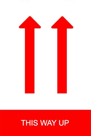 This Way Up Shipping Warning Label