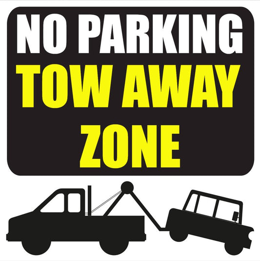Tow Away Area Sticker
