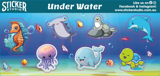 Under Water free sticker sheet