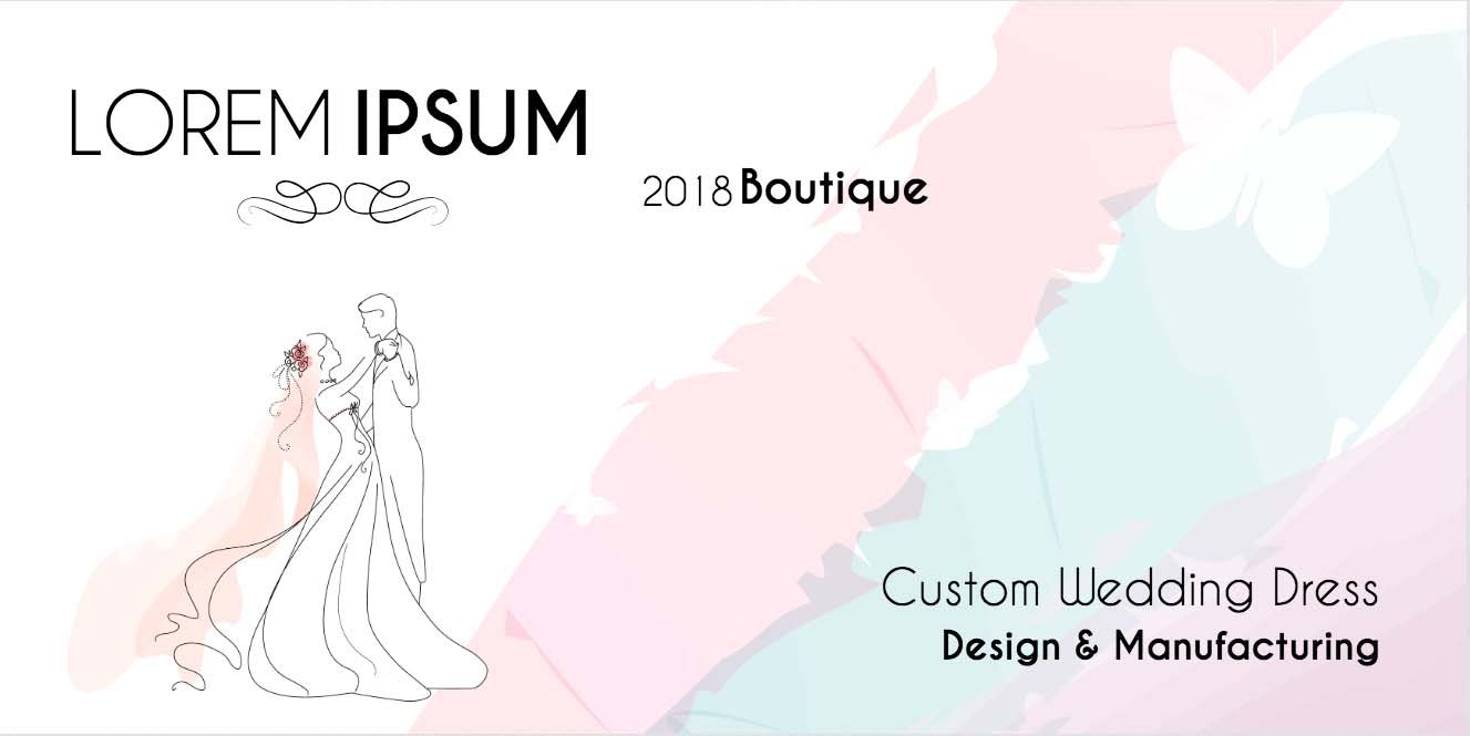 Watercolour Wedding Dress Product Label