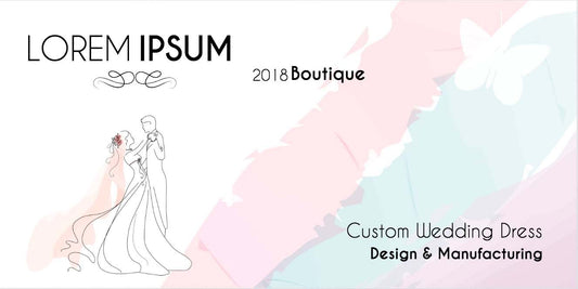 Watercolour Wedding Dress Product Label