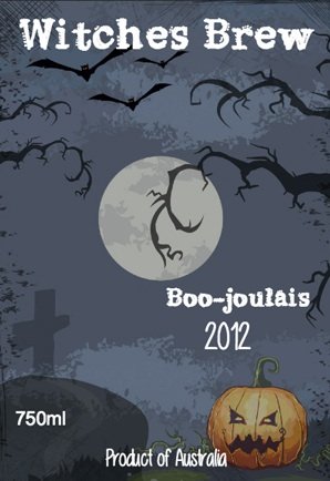 Halloween Witches Brew Wine Label