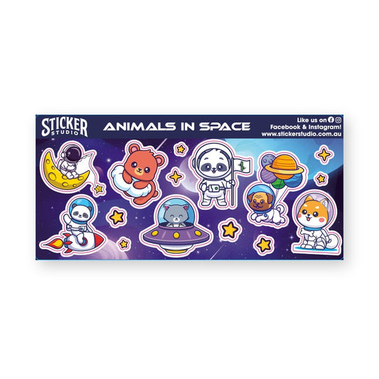 Animals in Space free sticker sheet product image