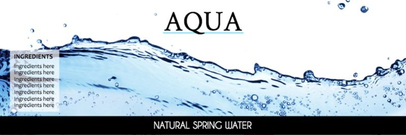 Aqua Water Bottle Label