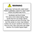 Candle Warning Label – product label