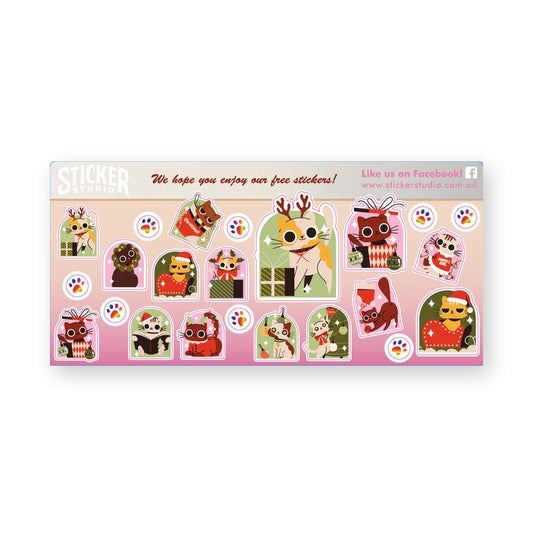 Christmas Cat free sticker sheet product image