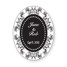 Classic Fleur Oval Wine Label product image