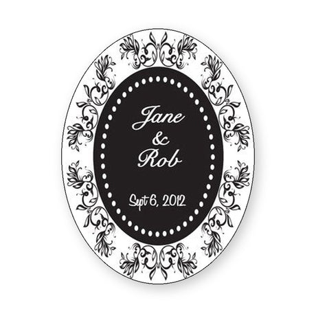 Classic Fleur Oval Wine Label product image