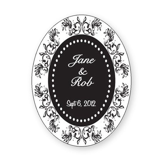 Classic Fleur Oval Wine Label product image
