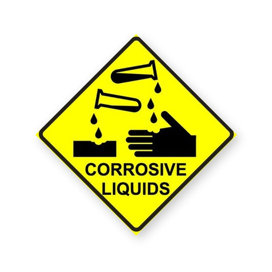 Corrosive Liquids Diamond Warning Sign Sticker product image