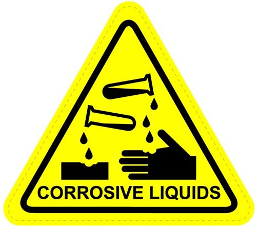 Corrosive Liquids Warning Sign Sticker