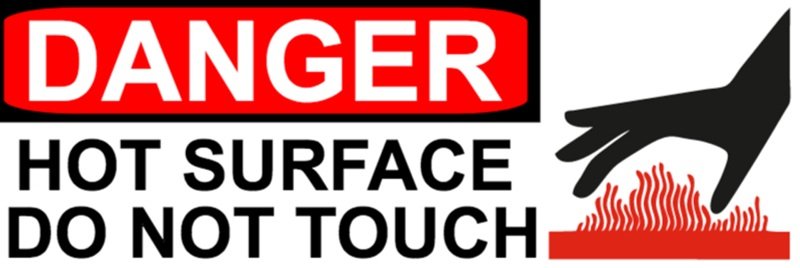 Danger Hot Surface Warning Sign Sticker