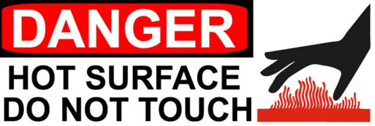 Danger Hot Surface Warning Sign Sticker