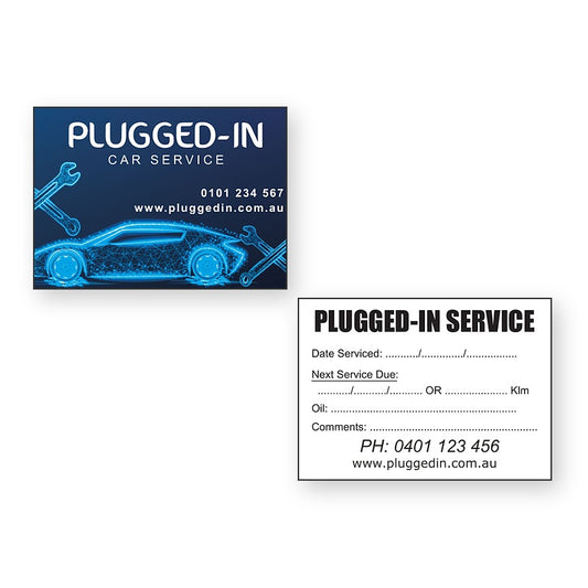 Double Sided Auto Service Stickers front and back sticker design