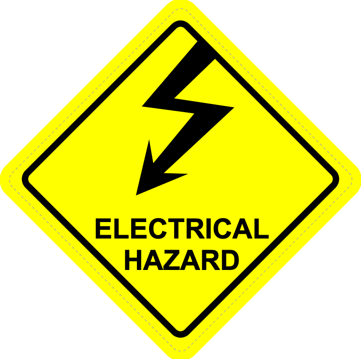 Electrical Hazard Diamond Warning Sign Sticker