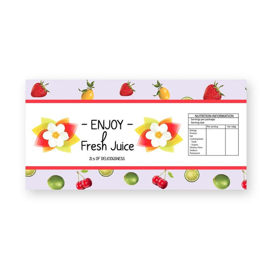 ENJOY JUICE Rectangular Horizontal Product Label – product label