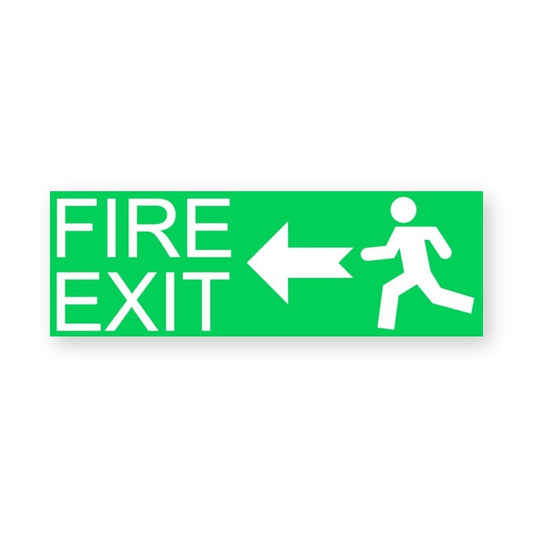 Fire Exit Left Warning Sign Sticker product image