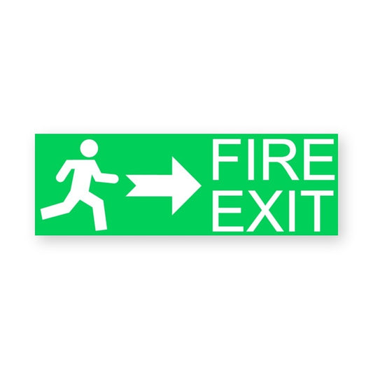 Fire Exit Right Warning Sign Sticker product image