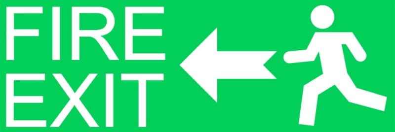 Fire Exit Left Warning Sign Sticker