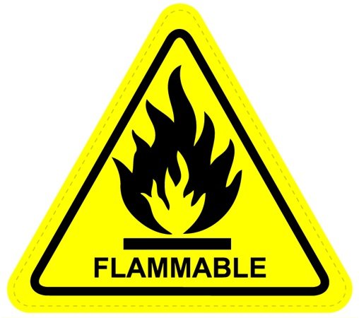 Flammable Warning Sign Sticker