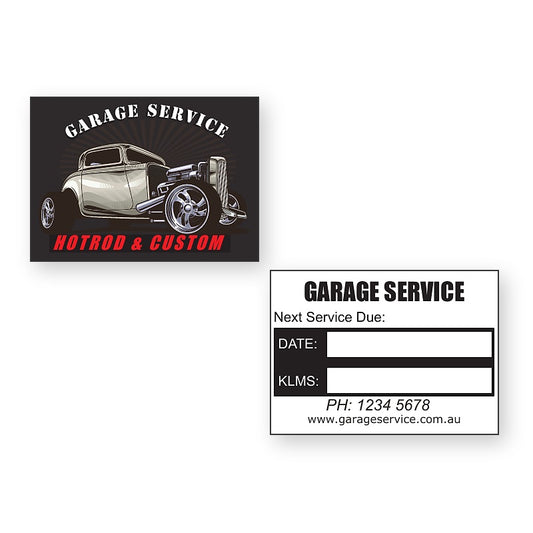 Garage service stickers front and back