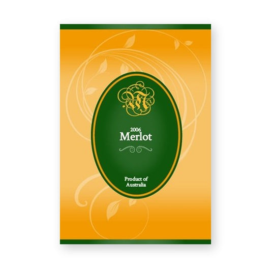 Green and Gold Oval Wine Label