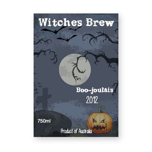 Halloween Witches Brew Wine Label