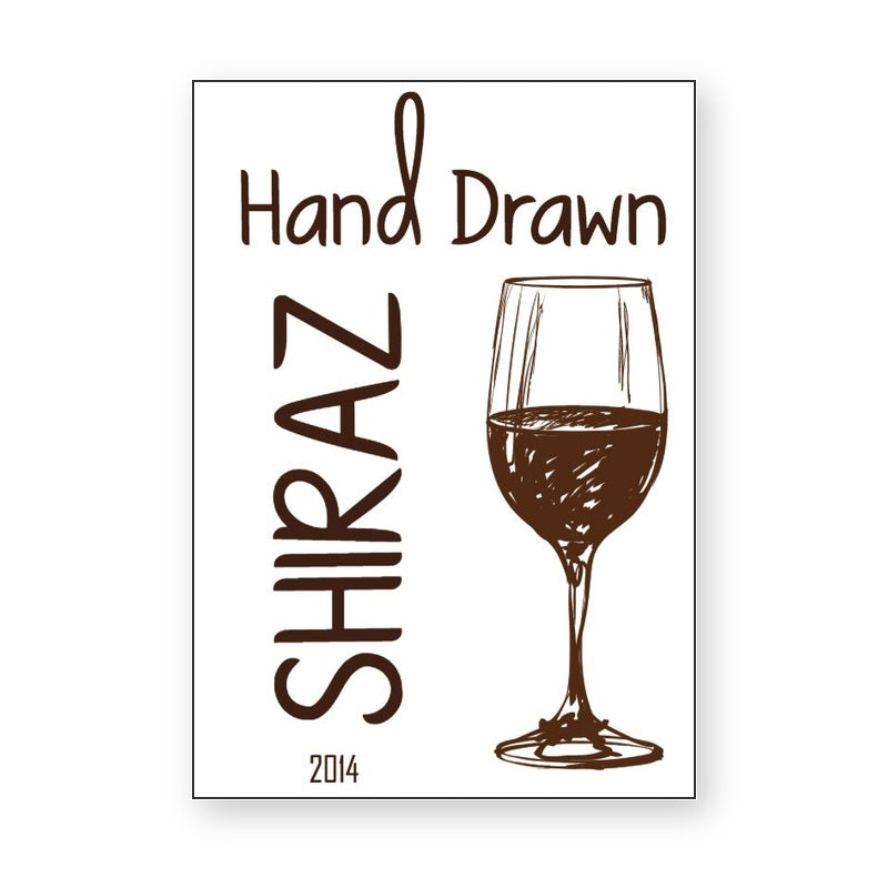 Hand Drawn Shiraz Wine Label