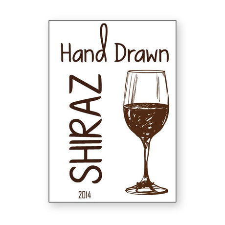 Hand Drawn Shiraz Wine Label