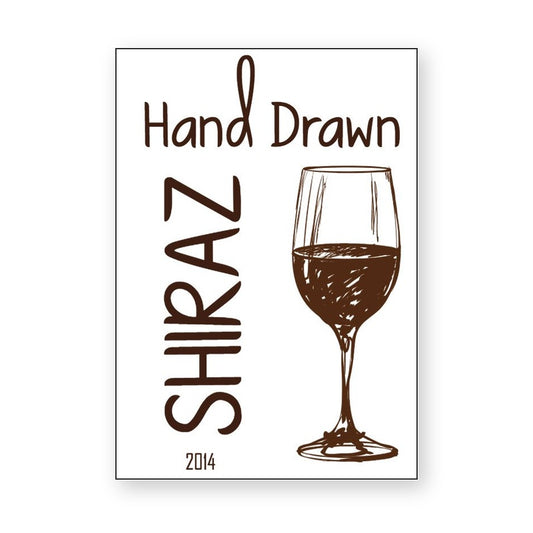 Hand Drawn Shiraz Wine Label