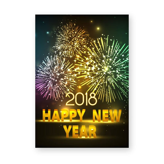 Happy New Year Fireworks Label