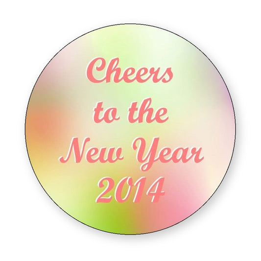 Happy New Year Circular Wine Label