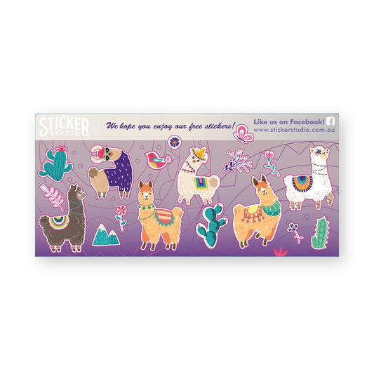 Llama free sticker sheet