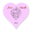 Love Candle Heart Shaped Label