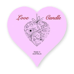 Love Candle Heart Shaped Label