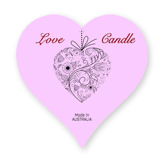 Love Candle Heart Shaped Label