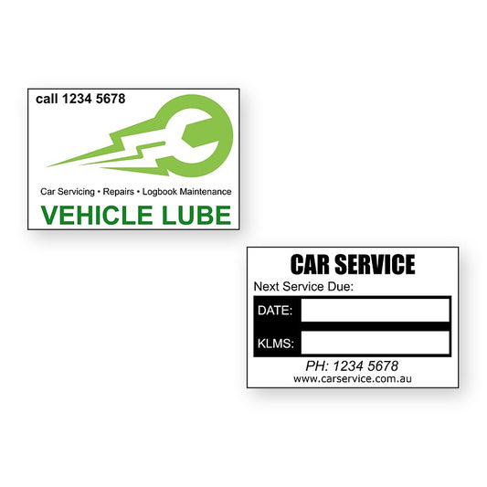 Lube stickers front and reverse