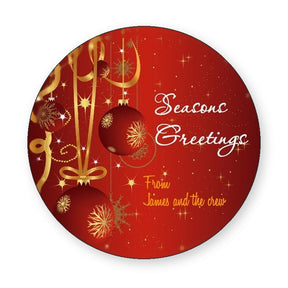 Christmas Red Circle Wine Label product image
