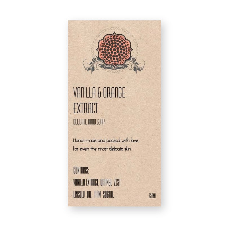 Orange Hand Soap Label – product label