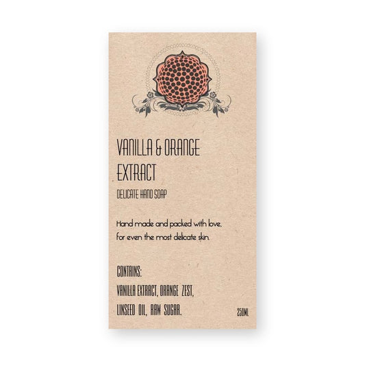 Orange Hand Soap Label – product label