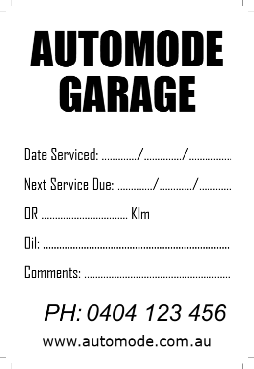 Auto Service Stickers